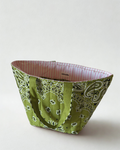 Basket Bag - Olive Green | Pink Multistripe
