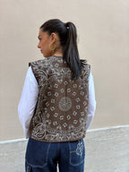 Gilet Double-face | Dark Chocolate & Blu Polvere