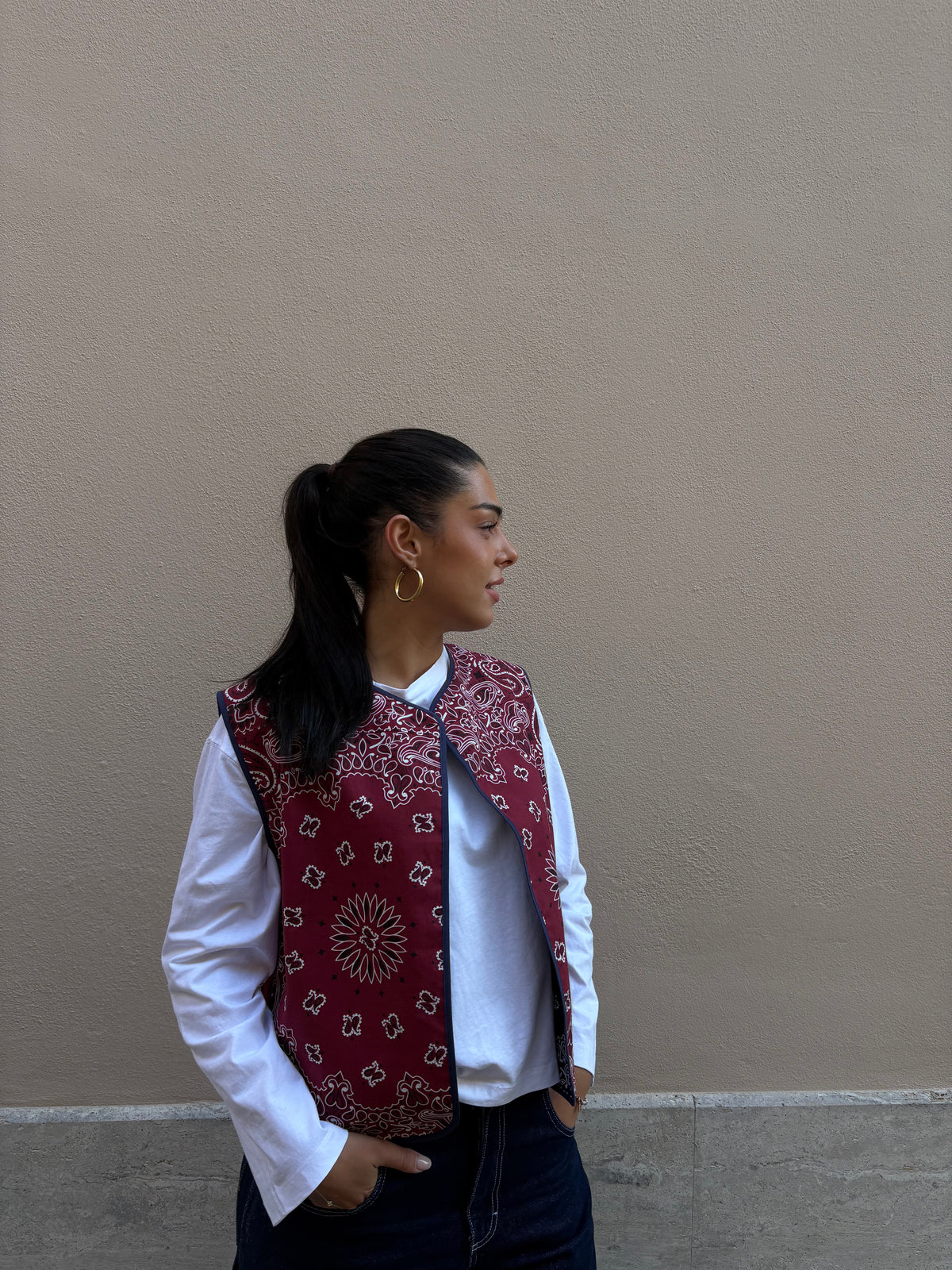 Gilet Double-face | Blue Navy & Bordeaux
