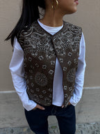 Gilet Double-face | Dark Chocolate & Blu Polvere