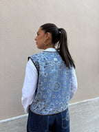 Gilet Double-face | Dark Chocolate & Blu Polvere