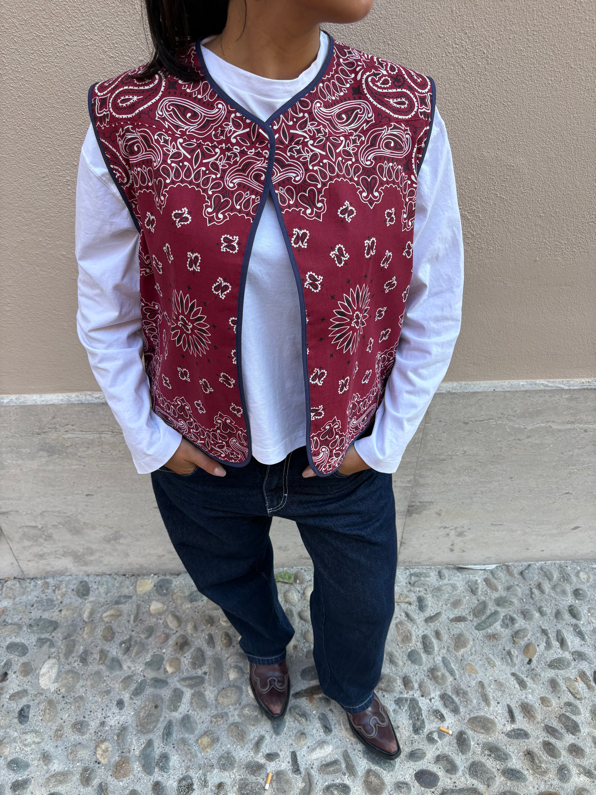 Gilet Double-face | Blue Navy & Bordeaux
