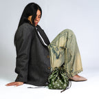 Satin handbag | Military Green