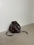Satin handbag | Dark Chocolate